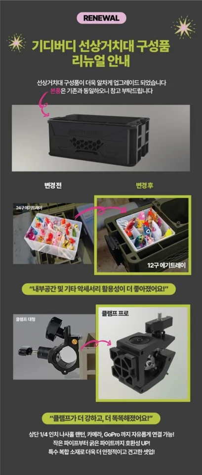 선상거치대 에기트레이 낚시소품케이스 쭈꾸미 갑오징어 선상거치용선반 SHIELD089