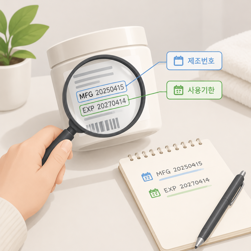 AI 생성 설명 이미지: 파주 브라질리언왁싱 도도라인왁싱 파주운정본점 | 제조번호와 사용기한으로 제품 문의 기록하기